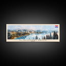 Slavonski Brod Croatia Panoramic Travel Poster, Framed Canvas Print or Metal Wall Art, Travel Art, Home Decor, Panoramic Painting, Midcentury Art