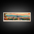 Barcelona Spain Travel Print Wall Art, Panoramic City Art, Travel Art, Wall Decor, Vacation Gift, Framed Canvas Print Or Metal Art