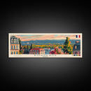 Bordeaux France Panoramic Travel Poster, Framed Canvas Print or Metal Wall Art, Travel Art, Home Decor, Panoramic Painting, Midcentury Art
