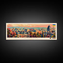 Donetsk Ukraine Panoramic Travel Poster, Framed Canvas Print or Metal Wall Art, Travel Art, Home Decor, Panoramic Painting, Midcentury Art