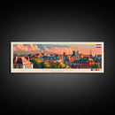 Eindhoven Netherlands Panoramic Travel Poster, Framed Canvas Print or Metal Wall Art, Travel Art, Home Decor, Panoramic Painting, Midcentury Art