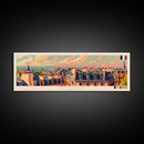 Rennes France Panoramic Travel Poster, Framed Canvas Print or Metal Wall Art, Travel Art, Home Decor, Panoramic Painting, Midcentury Art