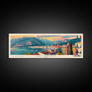 Salerno Italy Travel Art, City Art, Framed Canvas Print or Metal Wall Art, Europe Travel Poster, Panoramic Wall Art, Extra Wide Wall Art