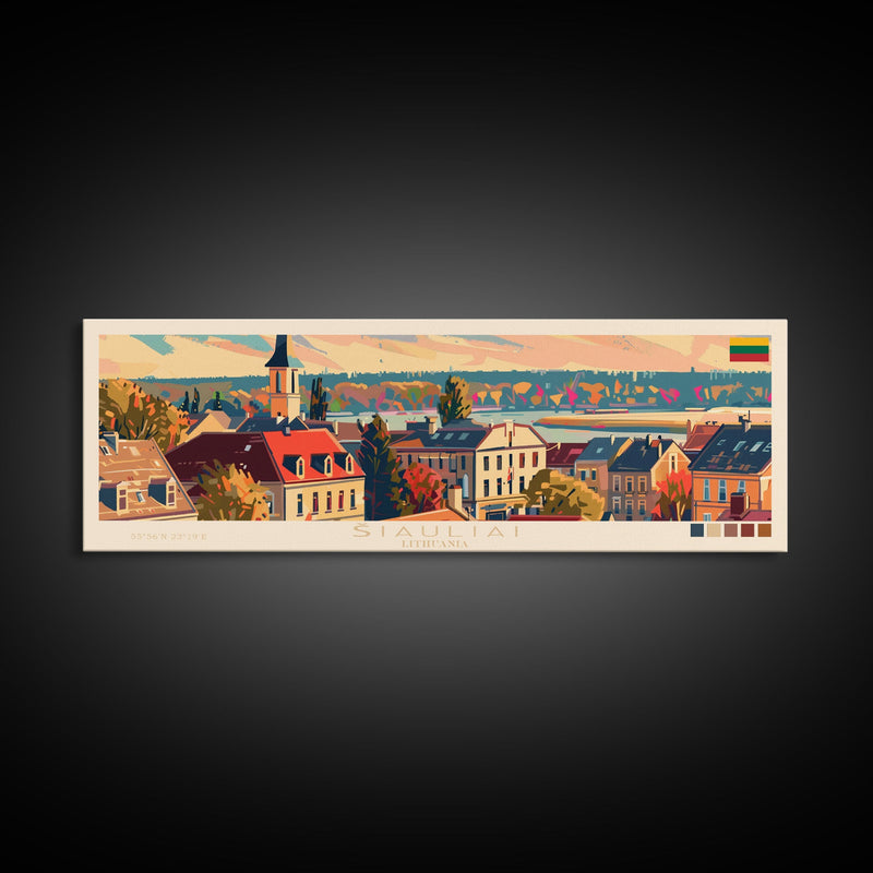 Å Iauliai Lithuania Travel Print Wall Art, Panoramic City Art, Travel Art, Wall Decor, Vacation Gift, Framed Canvas Print Or Metal Art