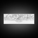 Panoramic Fort Worth City Map, Texas Art, Map Print, Minimalist Wall Art, Canvas Art, Housewarming Gift, Street Map Art, Closing Gift
