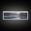 Logan Martin Lake Framed Canvas Print, Lake House Decor, Panoramic Wall Art, Travel Poster, Scenic Landscape Painting, Rustic Art