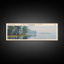 Calcasieu Lake Framed Canvas Print, Lake House Art, Panoramic Wall Art, Travel Poster, Minimalist Lake Painting, Home Decor