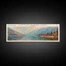 Canyon Ferry Lake Montana Framed Canvas Print, Lake House Art, Panoramic Wall Art, Travel Poster, Rustic Lake Painting, Nature Art