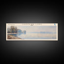Chippewa Lake Ohio Framed Canvas Print, Lake House Decor, Panoramic Wide Art, Travel Poster, Modern Lake Painting, Nature Art