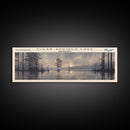 Clear Springs Lake Mississippi Framed Canvas Print, Panoramic Lake House Decor, Wide Wall Art, Travel Poster, Modern Lake Painting, Nature Art