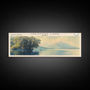 Crean Lake Framed Canvas Print, Lake House Decor, Panoramic Wall Art, Travel Poster, Rustic Lake Painting, Nature Art