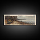 Crooked Lake Michigan Framed Canvas Print, Lake House Art, Panoramic Wall Art, Travel Poster, Minimalist Lake Painting, Home Decor