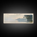 Deal Lake New Jersey Framed Canvas Print, Lake House Art, Panoramic Wall Art, Travel Poster, Rustic Lake Painting, Home Decor