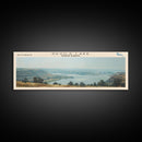 Devils Lake North Dakota Framed Canvas Print, Lake House Art, Panoramic Travel Poster, Wall Art, Modern Lake Painting, Home Decor