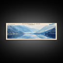 Donner Lake California Framed Canvas Print, Lake House Decor, Panoramic Wall Art, Travel Poster, Modern Lake Painting, Nature Art