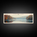 Findley Lake Ohio Framed Canvas Print, Lake House Art, Panoramic Travel Poster, Wall Art, Vibrant Lake Painting, Home Decor