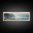 Ganoga Lake Pennsylvania Framed Canvas Print, Panoramic Lake House Decor, Wall Art, Travel Poster, Vibrant Lake Painting, Nature Art
