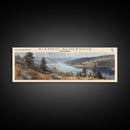 Glendo Reservoir Wyoming Framed Canvas Print, Panoramic Lake House Decor, Wall Art, Travel Poster, Beautiful Lake Painting, Nature Art