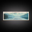Gods Lake Framed Canvas Print, Lake House Decor, Panoramic Wall Art, Travel Poster, Scenic Lake Painting, Nature Art