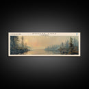 Goose Lake Framed Canvas Print, Lake House Art, Panoramic Travel Poster, Wall Art, Vibrant Lake Painting, Home Decor