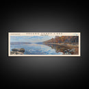 Greers Ferry Lake Arkansas Framed Canvas Print, Panoramic Lake House Decor, Wall Art, Travel Poster, Beautiful Lake Painting, Nature Art
