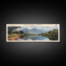 Halulu Lake Hawaii Framed Canvas Print, Lake House Art, Panoramic Wall Art, Travel Poster, Beautiful Lake Painting, Home Decor