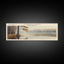 Jordan Lake North Carolina Framed Canvas Print, Lake House Art, Panoramic Travel Poster, Wall Art, Stunning Lake Painting, Home Decor