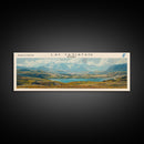 Lac Tasiataq Framed Canvas Print, Panoramic Lake House Decor, Wall Art, Travel Poster, Scenic Lake Painting, Nature Art