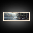Lake Bomoseen Vermont Framed Canvas Print, Lake House Art, Panoramic Wall Art, Travel Poster, Serene Lake Painting, Home Decor