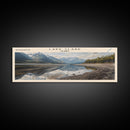 Lake Clark Framed Canvas Print, Lake House Decor, Panoramic Wall Art, Travel Poster, Scenic Lake Painting, Nature Art