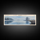 Lake Hamilton Arkansas Framed Canvas Print, Lake House Decor, Panoramic Wall Art, Travel Poster, Beautiful Lake Painting, Home Art