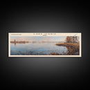 Lake Icaria Iowa Framed Canvas Print, Lake House Decor, Panoramic Wall Art, Travel Poster, Beautiful Lake Painting, Nature Art