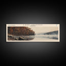 Lake Jacomo Missouri Framed Canvas Print, Lake House Decor, Panoramic Wall Art, Travel Poster, Beautiful Lake Painting, Home Art