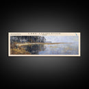 Lake Livingston Texas Framed Canvas Print, Lake House Decor, Panoramic Wall Art, Travel Poster, Scenic Lakeside Painting, Nature Print