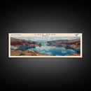 Lake Mead Framed Canvas Print, Lake House Decor, Panoramic Wall Art, Travel Poster, Serene Landscape Painting, Living Room Decor