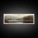 Lake Nottely Georgia Framed Canvas Print, Lake House Decor, Panoramic Wall Art, Travel Poster, Beautiful Landscape Painting, Rustic Art
