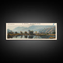 Lake Sabrina California Framed Canvas Print, Lake House Decor, Panoramic Wall Art, Travel Poster, Serene Landscape Painting, Rustic Art