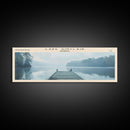 Lake Sinclair Georgia Framed Canvas Print, Lake House Decor, Panoramic Wall Art, Travel Poster, Beautiful Landscape Painting, Modern Art