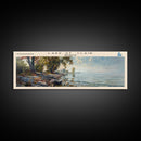 Lake St. Clair Michigan Framed Canvas Print, Lake House Decor, Panoramic Wall Art, Travel Poster, Serene Landscape Painting, Rustic Art