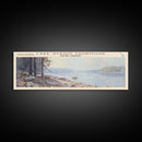 Lake Strom Thurmond South Carolina Framed Canvas Print, Lake House Decor, Panoramic Wall Art, Travel Poster, Serene Landscape Painting, Bedroom Decor