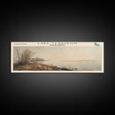 Lake Tewaukon North Dakota Framed Canvas Print, Lake House Decor, Panoramic Wall Art, Travel Poster, Scenic Landscape Painting, Contemporary Art