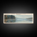 Lake Washington Washington Framed Canvas Print, Lake House Decor, Panoramic Wall Art, Travel Poster, Landscape Painting, Living Room Decor