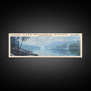 Lake William C Bowen South Carolina Framed Canvas Print, Lake House Decor, Panoramic Wall Art, Travel Poster, Landscape Painting, Bedroom Decor