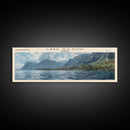 Lake Wilson Hawaii Framed Canvas Print, Lake House Decor, Panoramic Wall Art, Travel Poster, Beautiful Landscape Painting, Modern Art