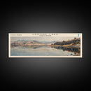 Lenore Lake Framed Canvas Print, Lake House Decor, Panoramic Wall Art, Travel Poster, Landscape Painting, Bedroom Decor