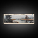 Mahoney Lake Framed Canvas Print, Lake House Decor, Panoramic Wall Art, Travel Poster, Scenic Landscape Painting, Bedroom Decor