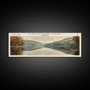 Maidstone Lake Vermont Framed Canvas Print, Lake House Decor, Panoramic Wall Art, Travel Poster, Beautiful Landscape Painting, Modern Art