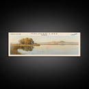 Malvern Lake Kansas Framed Canvas Print, Lake House Decor, Panoramic Wall Art, Travel Poster, Landscape Painting, Bedroom Decor