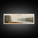 Marsh Creek Lake Pennsylvania Framed Canvas Print, Lake House Decor, Panoramic Wall Art, Travel Poster, Landscape Painting, Modern Art