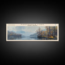 Nantahala Lake North Carolina Framed Canvas Print, Lake House Decor, Panoramic Wall Art, Travel Poster, Scenic Landscape Painting, Contemporary Art